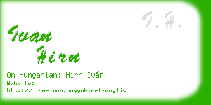 ivan hirn business card